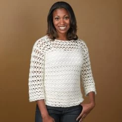 Valley Yarns 342 Arch And Picot Crocheted Pullover